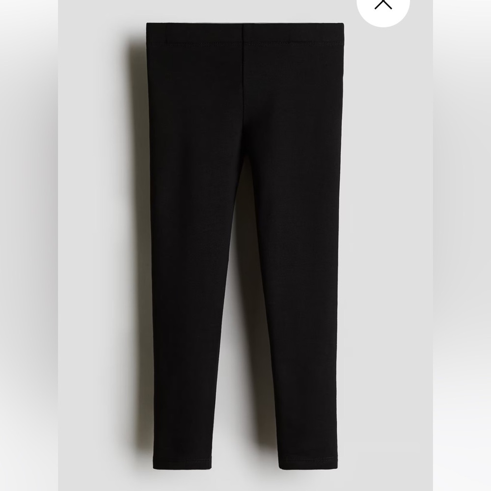 H&M Girls Extra Soft Black Leggings Size 8 Adjustable Waist Like New